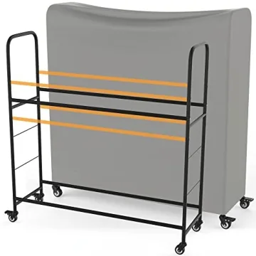 Adjustable Rolling Tire Rack with Protective Cover & Wheels