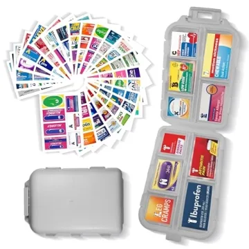 Pill Organizer with Medicine Labels - Travel & Daily Essentials 7 Day Case (Grey)