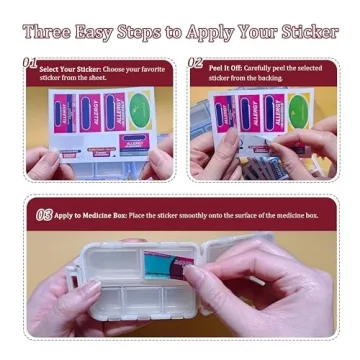 Travel-Friendly Pill Organizer with Labels and Stickers