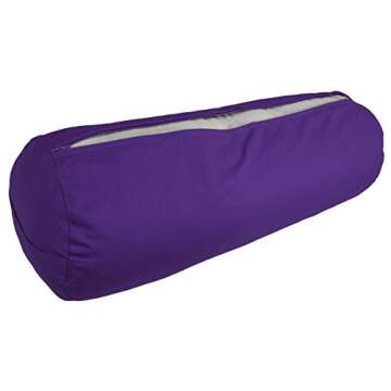 YogaAccessories Supportive Round Cotton Yoga Bolster - Purple
