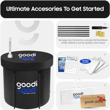 GOODI 110 Gallons Large Portable Ice Bath Tub for Adults/Athletes, Upgraded Cold Plunge Tub Outdoor/Indoor, Ice Plunge Tub/Cold Plunge Bath for Cold Water Therapy 85x75cm (Black)