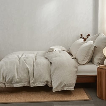 Simple Opulence Washed Linen Duvet Cover King Size Set