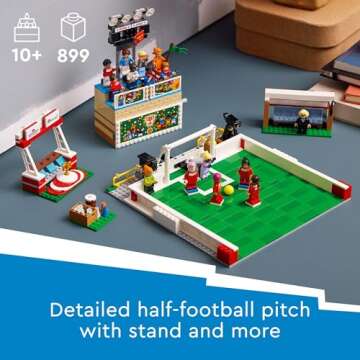 LEGO Icons of Play Soccer Toy, Detailed Building Set for Girls and Boys with 15 Minifigures, Also In...
