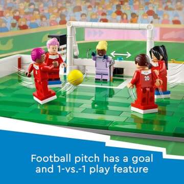 LEGO Icons of Play Soccer Toy, Detailed Building Set for Girls and Boys with 15 Minifigures, Also Includes a Field, Stand and Working Scoreboard, Soccer Gift for Fans and Kids Ages 10 and Up, 40634