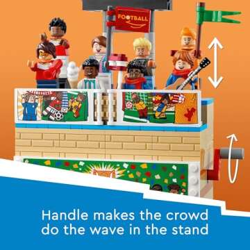 LEGO Icons of Play Soccer Toy, Detailed Building Set for Girls and Boys with 15 Minifigures, Also Includes a Field, Stand and Working Scoreboard, Soccer Gift for Fans and Kids Ages 10 and Up, 40634