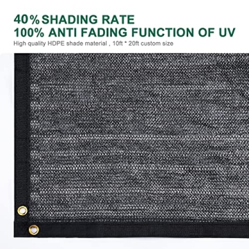 Kesfitt Garden 40% Shade Cloth 10x20FT for Outdoor Use