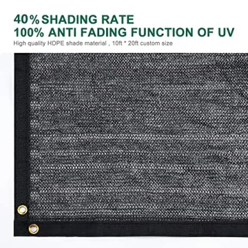 Kesfitt Garden 40% Shade Cloth 10x20FT for Outdoor Use
