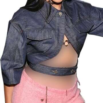 LEOROO Casual Cropped Jacket: Trendy Lace-up Hollow Out Design for Women