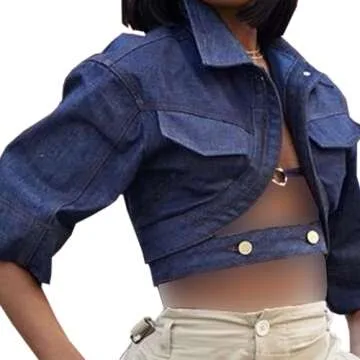 LEOROO Trendy Cropped Jacket Lace-up Women's Fashion