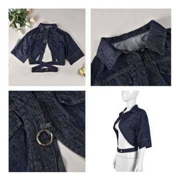 LEOROO Trendy Cropped Jacket Lace-up Women's Fashion