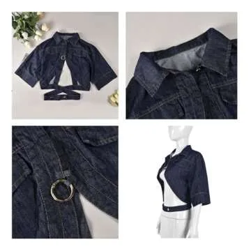 LEOROO Trendy Cropped Jacket Lace-up Women's Fashion