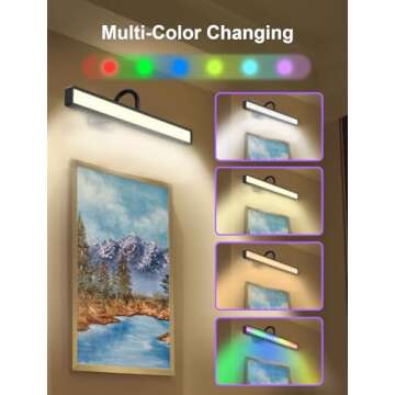 Picture Lights for Wall Rechargeable, 4000mAh Art Lighting for Paintings Wireless with Remote, 16.5i...