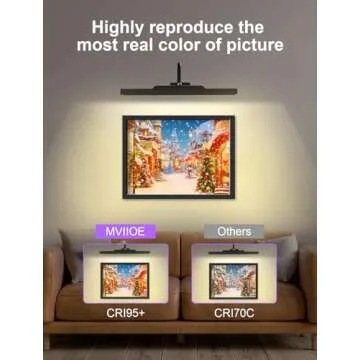 Picture Lights for Wall Rechargeable, 4000mAh Art Lighting for Paintings Wireless with Remote, 16.5in Gallery Light 3 Colors & RGB Brightness Dimmable with Timer for Frame,Portrait,Display(Black)