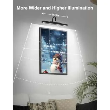 Picture Lights for Wall Rechargeable, 4000mAh Art Lighting for Paintings Wireless with Remote, 16.5in Gallery Light 3 Colors & RGB Brightness Dimmable with Timer for Frame,Portrait,Display(Black)