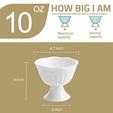 Stylish Sweejar Ceramic Ice Cream Bowls Set of 2