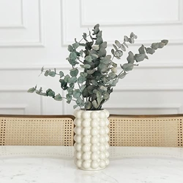 YANWE1 Beige Ceramic Bubble Vase for Home Decor