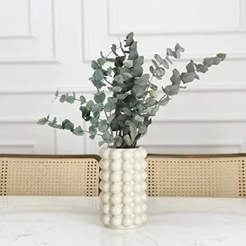 YANWE1 Beige Ceramic Bubble Vase for Home Decor