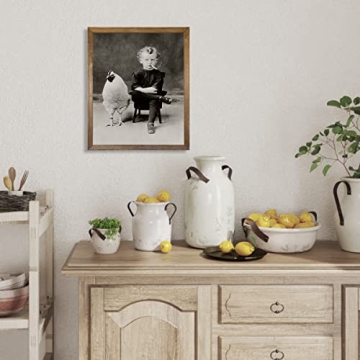 Vintage Weird Boy with Chicken Poster for Unique Decor