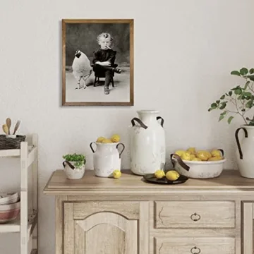 Vintage Weird Boy with Chicken Poster for Unique Decor