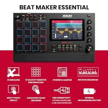 AKAI Professional MPC Live II – Battery Powered Drum Machine, Sampler and Beat Maker With Speakers...