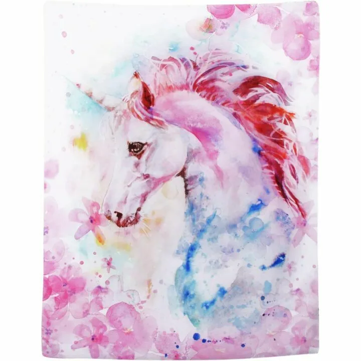 Pink Unicorn Tapestry Watercolor Wall Art for Home