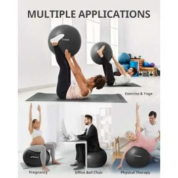 Trideer Extra Thick Yoga Ball Exercise Ball, 5 Sizes Ball Chair, Heavy Duty Swiss Ball for Balance, ...