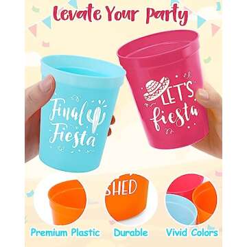 Fiesta Reusable Bachelorette Party Cups - 12 Pack