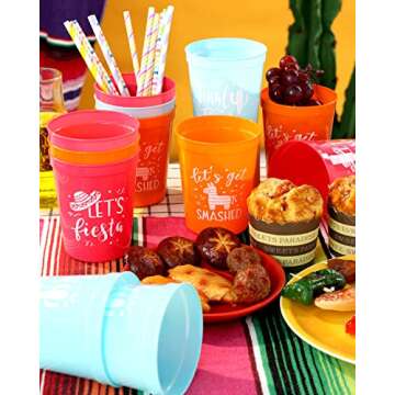 Fiesta Reusable Bachelorette Party Cups - 12 Pack