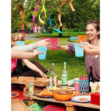 Fiesta Reusable Bachelorette Party Cups - 12 Pack