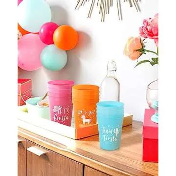 Fiesta Reusable Bachelorette Party Cups - 12 Pack