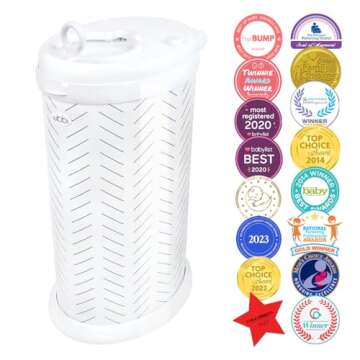 Ubbi Steel Diaper Pail, Odor Locking, No Special Bag Required, Award-Winning, Registry Must-Have, He...