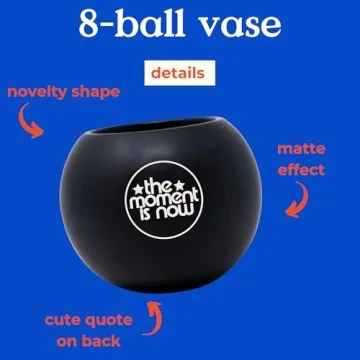 Ban.do 8 Ball Flower Vase - Unique Retro Decor
