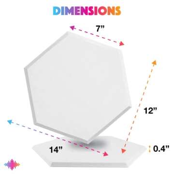 Sonic Acoustics Hexagon Acoustic Panels 12 Pack Soundproof