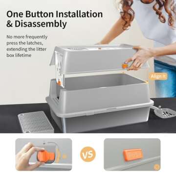 Eosarcu XL Stainless Steel Cat Litter Box - Odor-Free