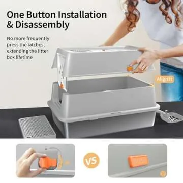 Eosarcu XL Stainless Steel Cat Litter Box - Odor-Free