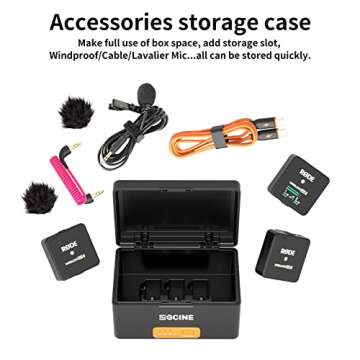 [Updated Storage] ZGCINE Wireless Charging Case Compatible for Rode Microphones Wireless GO 2 / Rode Microphones Wireless GO/RØDE Wireless GO (Gen 3) /RØDE Wireless Pro and Wireless Me