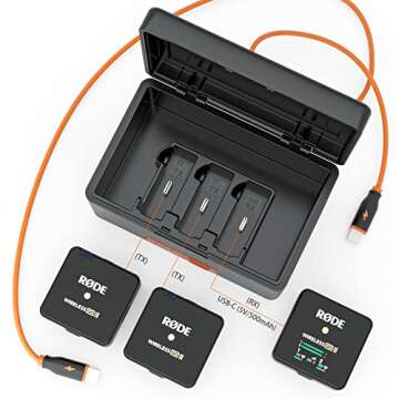 [Updated Storage] ZGCINE Wireless Charging Case Compatible for Rode Microphones Wireless GO 2 / Rode Microphones Wireless GO/RØDE Wireless GO (Gen 3) /RØDE Wireless Pro and Wireless Me