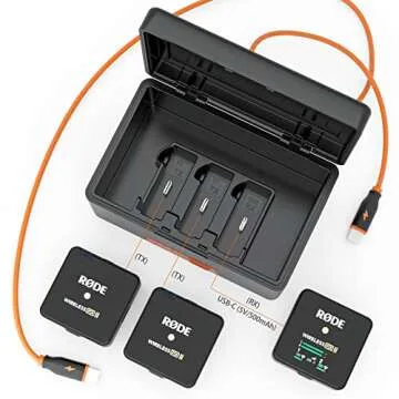 [Updated Storage] ZGCINE Wireless Charging Case Compatible for Rode Microphones Wireless GO 2 / Rode Microphones Wireless GO/RØDE Wireless GO (Gen 3) /RØDE Wireless Pro and Wireless Me