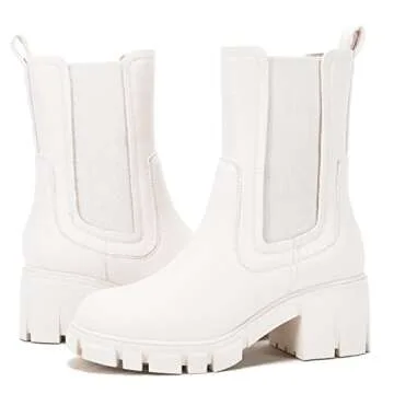 Stylish TINSTREE Mid Calf Chunky Heel Boots for Women