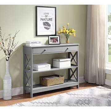 Convenience Concepts Oxford 1-Drawer Console Table - Stylish Sofa Table for Home