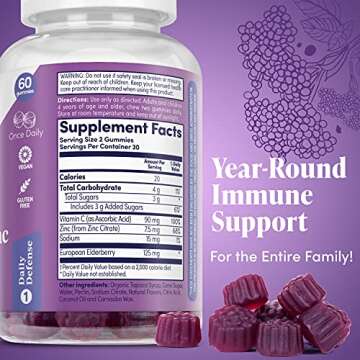 Zand Elderberry Zinc Immunity Gummies with Vitamin C | Year-Round Immune Support for Children & Adul...