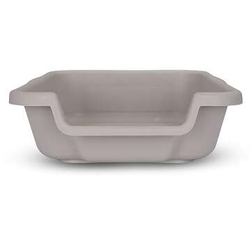 PuppyGoHere Small Gray Litter Box, Durable & Pet Safe, Open Top Entry, Comfortable for Dogs up to 6 lbs