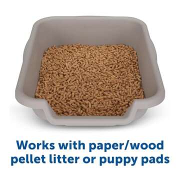 PuppyGoHere Small Gray Litter Box, Durable & Pet Safe, Open Top Entry, Comfortable for Dogs up to 6 lbs