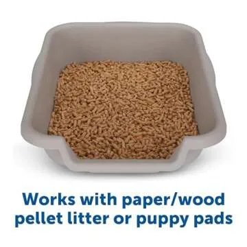 PuppyGoHere Small Gray Litter Box, Durable & Pet Safe, Open Top Entry, Comfortable for Dogs up to 6 lbs