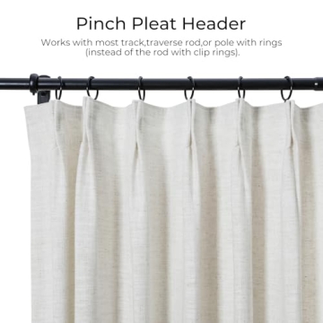 TWOPAGES Faux Linen Curtain Panel - Elegant Light Control