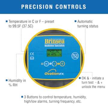 Brinsea Ovation 56 EX Egg Incubator With Automatic Humidity Control and Egg Turning for Hatching 56 ...