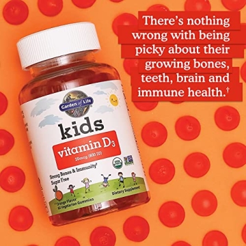 Kids Organic Vitamin D3 Gummies for Strong Bones & Immunity