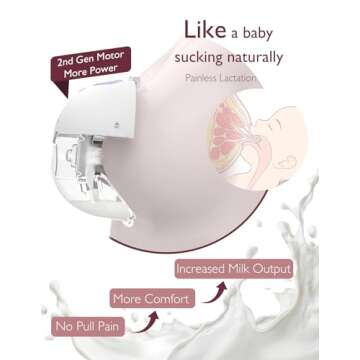 Momcozy Breast Pump Hands Free M5, Wearable Breast Pump of Baby Mouth Double-Sealed Flange with 3 Modes & 9 Levels, Electric Breast Pump Portable - 24mm, 2 Pack Lilac