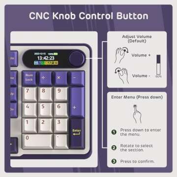 RK ROYAL KLUDGE S98 Mechanical Keyboard w/Smart Display & Knob, Top Mount 96% Wireless Mechanical Keyboard BT/2.4G/USB-C, Hot Swappable, Software Support, Massive Battery, 98 Keys