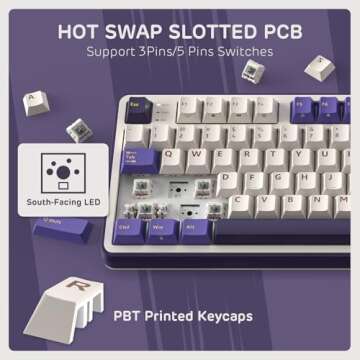 RK ROYAL KLUDGE S98 Mechanical Keyboard w/Smart Display & Knob, Top Mount 96% Wireless Mechanical Keyboard BT/2.4G/USB-C, Hot Swappable, Software Support, Massive Battery, 98 Keys